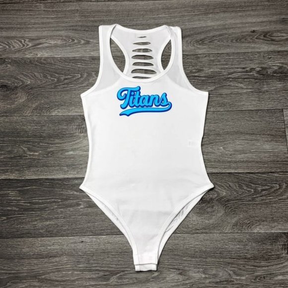 White Tennessee Titans Football Bodysuit, Titans Womens Bodysuit, Titans Gift fo - Picture 1 of 2
